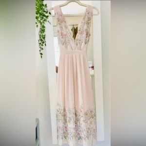 𝅺❤️ ASTR the Label Bristol Blush Pink Floral Print Midi Dress